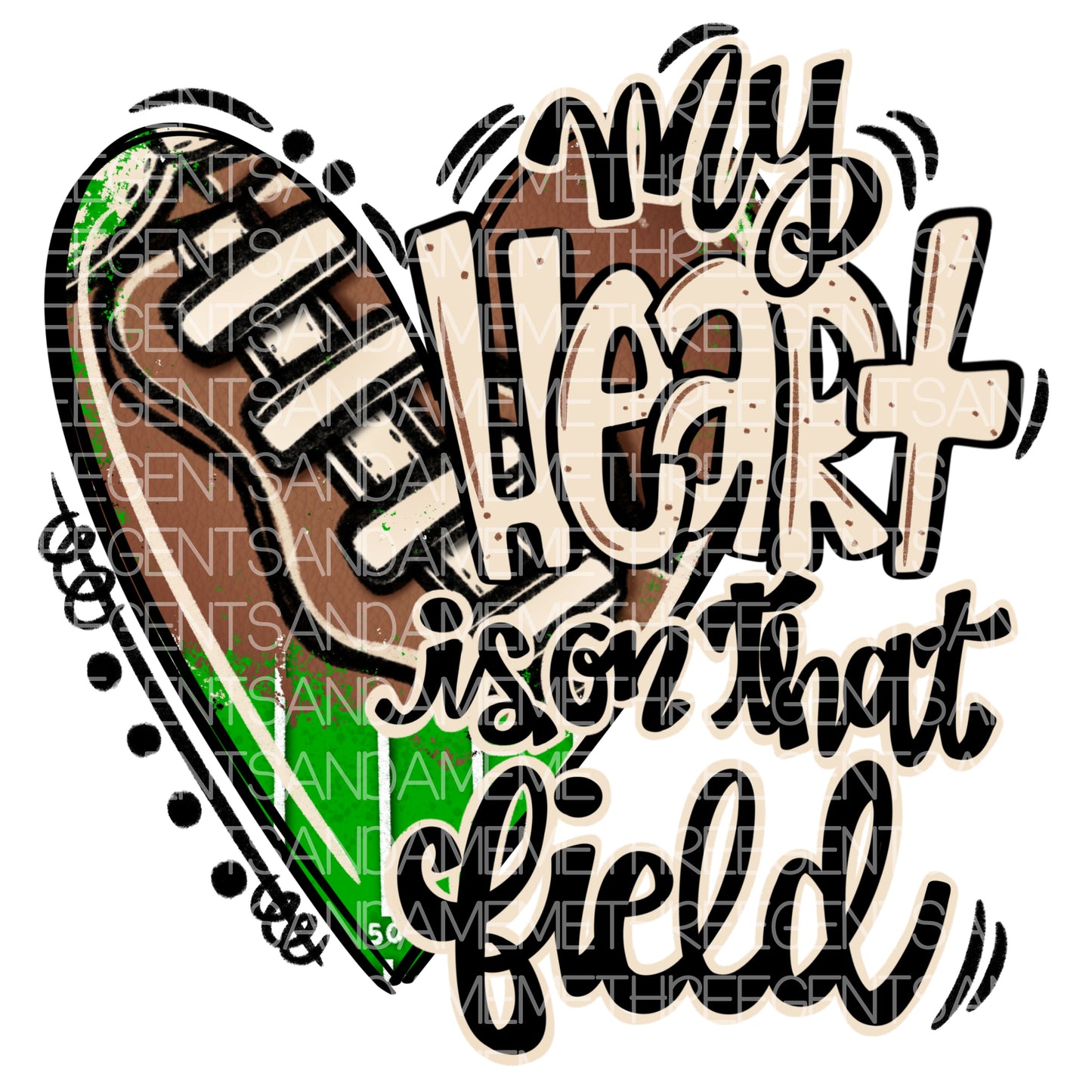 MY HEART IS ON THAT FIELD FOOTBALL PNG DESIGN