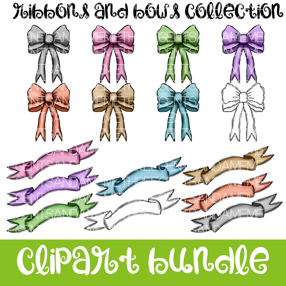 RIBBONS AND BOWS CLIPART COLLECTION – threegentsandameme