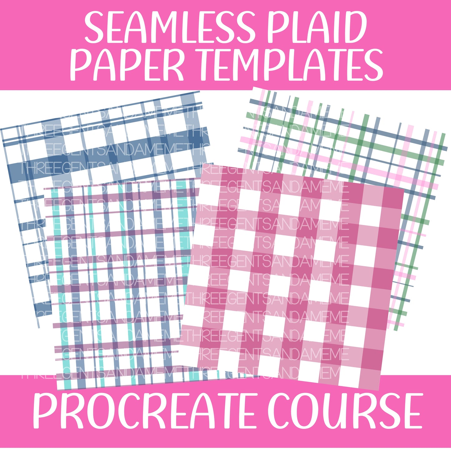 SEAMLESS PLAID PAPER TEMPLATES PROCREATE COURSE