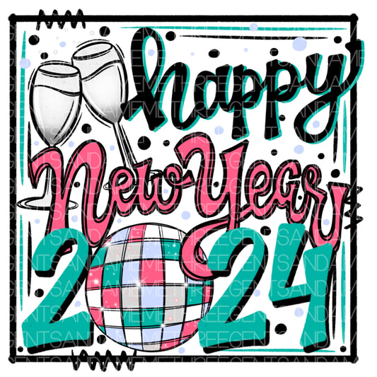 HAPPY NEW YEAR 2024 PNG DESIGN