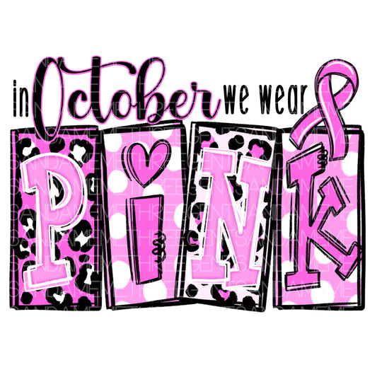 IN OCTOBER WE WEAR PINK PNG DESIGN