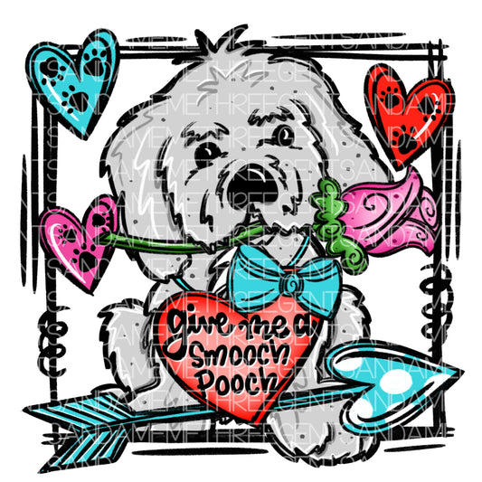 GIVE ME A SMOOCH POOCH PNG DESIGN