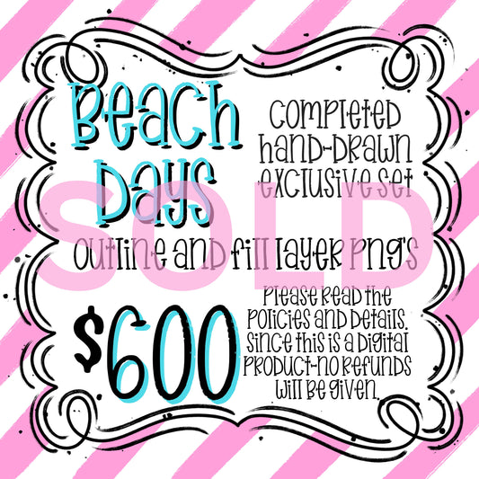BEACH DAYS EXCLUSIVE ALPHA SET (OUTLINE AND FILL LAYERS)
