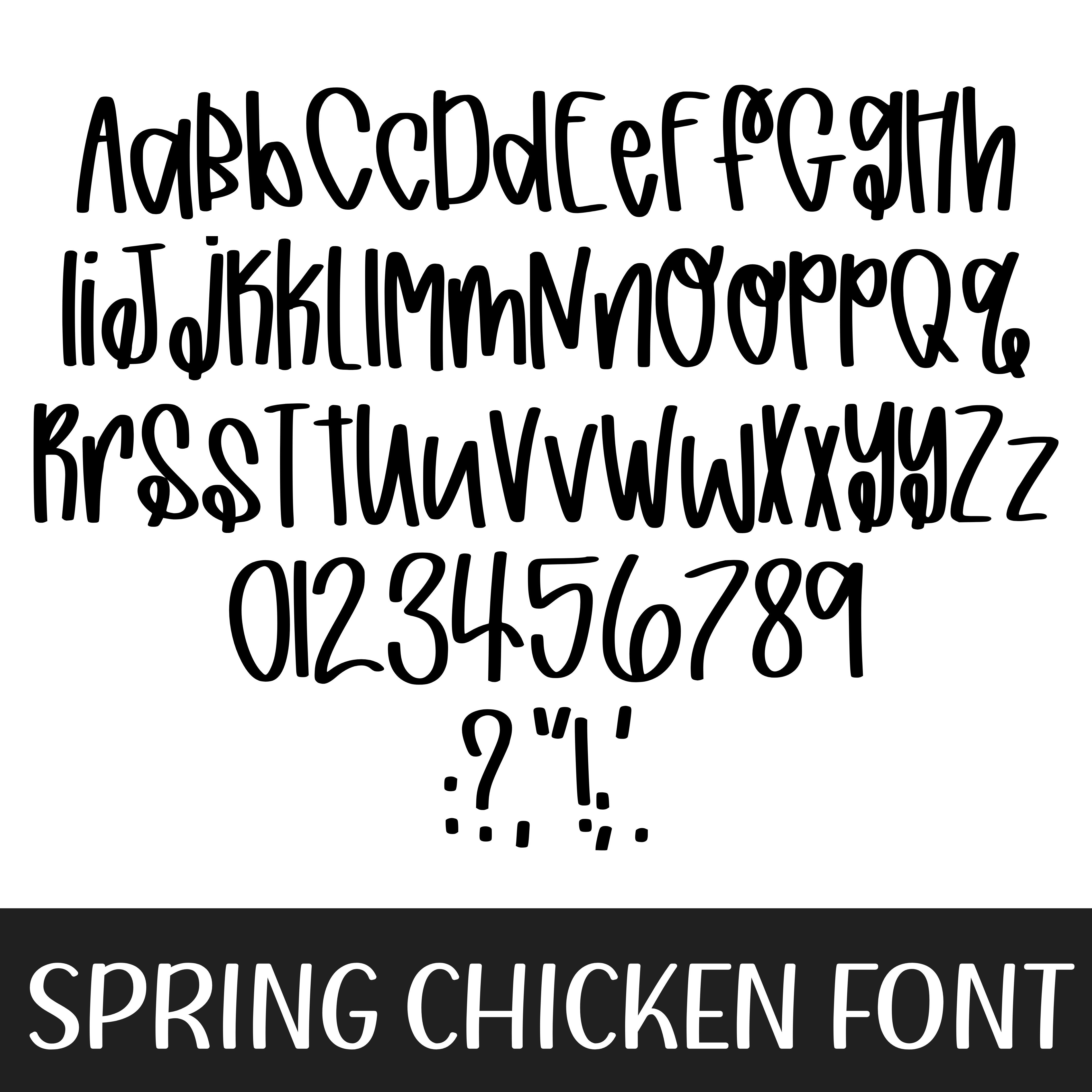 SPRING CHICKEN FONT – threegentsandameme