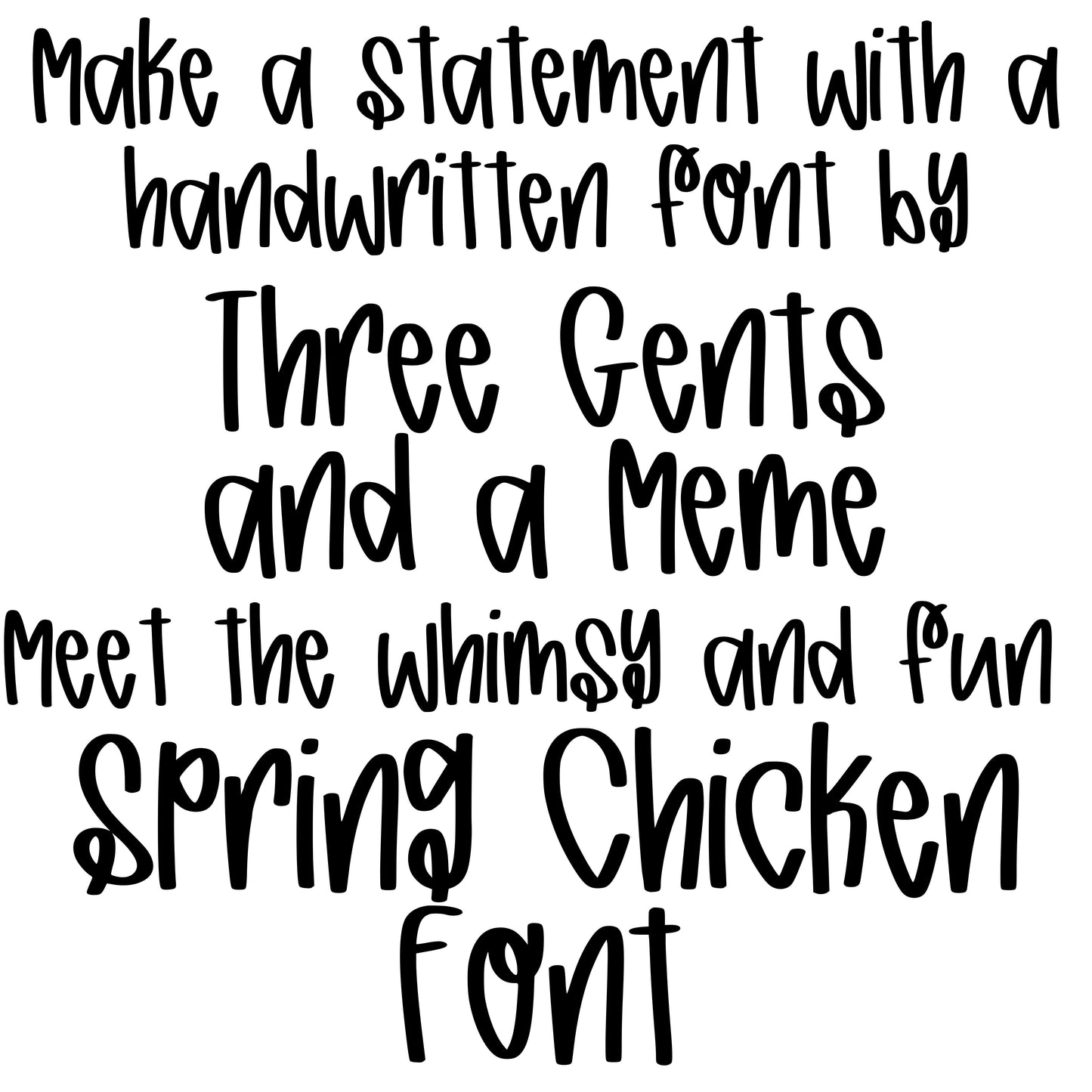 SPRING CHICKEN FONT
