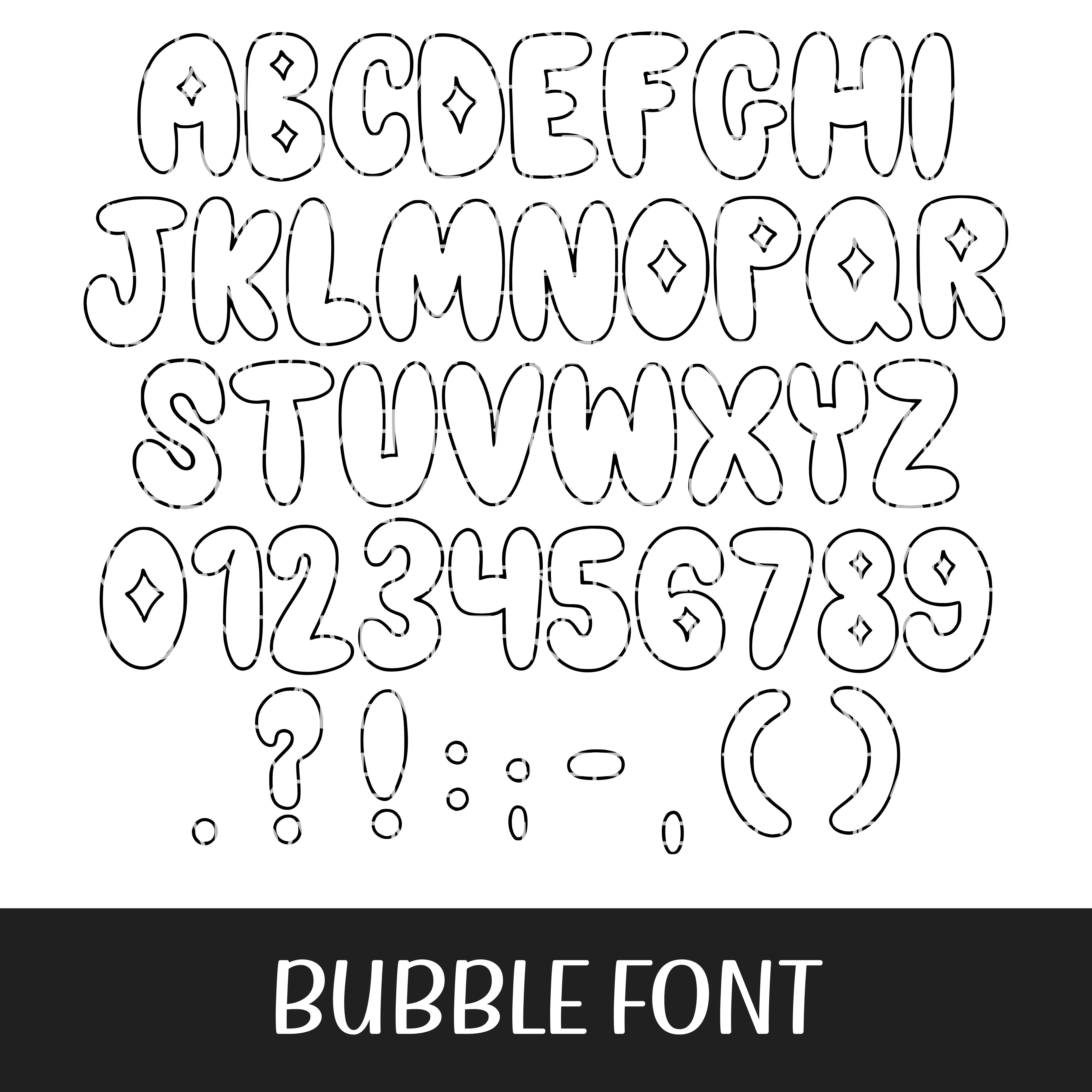 BUBBLE LETTERS FONT – threegentsandameme