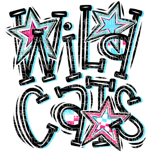 WILDCATS WITH STARS PNG COMPLETED DESIGN